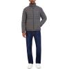 imageNautica Mens Reversible Quilted Puffer Jacket Midweight Mechanical Stretch Winter CoatBlackGrey