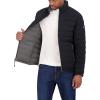 imageNautica Mens Reversible Quilted Puffer Jacket Midweight Mechanical Stretch Winter CoatBlackGrey