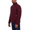 imageNautica Mens Reversible Quilted Puffer Jacket Midweight Mechanical Stretch Winter CoatBurgandy