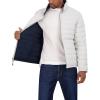 imageNautica Mens Reversible Quilted Puffer Jacket Midweight Mechanical Stretch Winter CoatCloud Grey