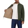 imageNautica Mens Reversible Quilted Puffer Jacket Midweight Mechanical Stretch Winter CoatDkforest