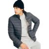 imageNautica Mens Reversible Quilted Puffer Jacket Midweight Mechanical Stretch Winter CoatGrey  Black X White