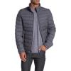 imageNautica Mens Reversible Quilted Puffer Jacket Midweight Mechanical Stretch Winter CoatHeather Grey