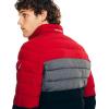 imageNautica Mens Reversible Quilted Puffer Jacket Midweight Mechanical Stretch Winter CoatRed  Black X Grey