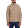 imageNautica Mens Reversible Quilted Puffer Jacket Midweight Mechanical Stretch Winter CoatTaupe