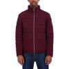 imageNautica Mens Reversible Quilted Puffer Jacket Midweight Mechanical Stretch Winter CoatBurgandy