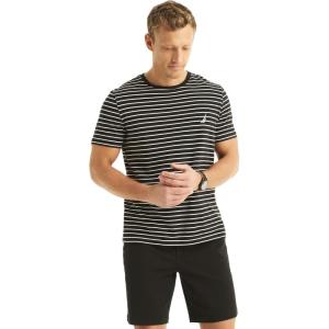 imageNautica Mens JClass TShirtStriped Black  White