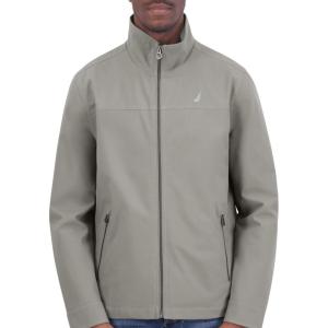 imageNautica Mens Lightweight Windbreaker Stretch Athletic Outdoor Full Zip Bomber Golf JacketAsh