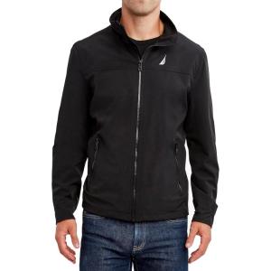 imageNautica Mens Lightweight Windbreaker Stretch Athletic Outdoor Full Zip Bomber Golf JacketBlack
