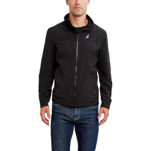 imageNautica Mens Lightweight Windbreaker Stretch Athletic Outdoor Full Zip Bomber Golf JacketOnyx