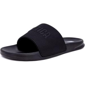 imageNautica Mens Open Toe Slide Sandals  Comfortable Indoor ampamp Outdoor Shower SlippersBlacklasal