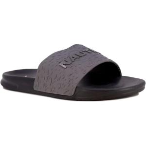 imageNautica Mens Open Toe Slide Sandals  Comfortable Indoor ampamp Outdoor Shower SlippersGreyrain Water