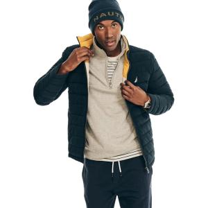 imageNautica Mens Poly Stretch Reversible JacketMustard