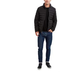 imageNautica Mens Reversible Quilted Puffer Jacket Midweight Mechanical Stretch Winter CoatVintage Black