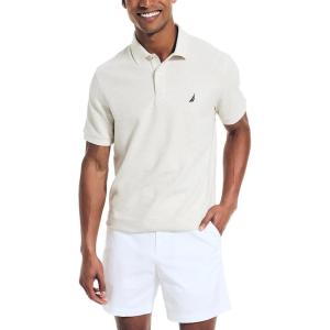 imageNautica Mens Sustainably Crafted Classic Fit Deck PoloOatmeal Heather 20