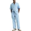 imageNautica Mens Sustainably Crafted Plaid Poplin Sleep PantBlue Yonder