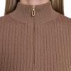 imageNautica Womens 14 Zip Mockneck Cable SweaterBarley