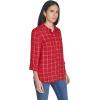 imageNautica Womens Button Front Long Sleeve Roll Tab ShirtHaute Red Multi