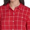 imageNautica Womens Button Front Long Sleeve Roll Tab ShirtHaute Red Multi