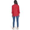 imageNautica Womens Button Front Long Sleeve Roll Tab ShirtHaute Red Multi