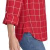 imageNautica Womens Button Front Long Sleeve Roll Tab ShirtHaute Red Multi