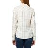 imageNautica Womens Button Front Long Sleeve Roll Tab ShirtIvory Multi