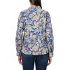 imageNautica Womens Button Front Long Sleeve Roll Tab ShirtMarina Blue Multi