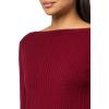 imageNautica Womens Long Sleeve Cable Boatneck SweaterDeep Rouge
