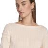 imageNautica Womens Long Sleeve Cable Boatneck SweaterWhite Swan