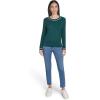 imageNautica Womens Long Sleeve Cable Crewneck SweaterForest Multi