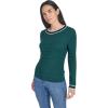 imageNautica Womens Long Sleeve Cable Crewneck SweaterForest Multi
