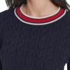 imageNautica Womens Long Sleeve Cable Crewneck SweaterNight Sky Multi