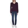 imageNautica Womens Long Sleeve Cable VNeck SweaterAubergine