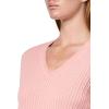 imageNautica Womens Long Sleeve Cable VNeck SweaterBridal Rose