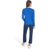 imageNautica Womens Long Sleeve Cable VNeck SweaterCerulean