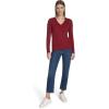 imageNautica Womens Long Sleeve Cable VNeck SweaterDeep Rouge