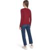 imageNautica Womens Long Sleeve Cable VNeck SweaterDeep Rouge