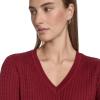 imageNautica Womens Long Sleeve Cable VNeck SweaterDeep Rouge