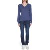 imageNautica Womens Long Sleeve Cable VNeck SweaterDenim Heather