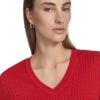 imageNautica Womens Long Sleeve Cable VNeck SweaterHaute Red