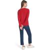 imageNautica Womens Long Sleeve Cable VNeck SweaterHaute Red