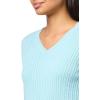 imageNautica Womens Long Sleeve Cable VNeck SweaterPorcelain Blue
