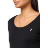 imageNautica Womens Long Sleeve Solid Scoop Neck Cotton TShirtBlack