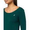 imageNautica Womens Long Sleeve Solid Scoop Neck Cotton TShirtForest