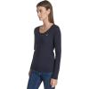 imageNautica Womens Long Sleeve Solid Scoop Neck Cotton TShirtNight Sky