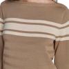 imageNautica Womens Mariner Stripe Pullover Boatneck Long SleeveCamel Multi