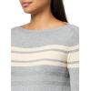 imageNautica Womens Mariner Stripe Pullover Boatneck Long SleeveHeather Mist Multi