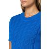 imageNautica Womens Short Sleeve Crew Neck Cable Solid SweaterCerulean