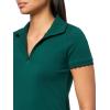 imageNautica Womens Short Sleeve Solid Scalloped Trim Polo DressForest