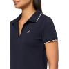 imageNautica Womens Short Sleeve Solid Scalloped Trim Polo DressNight Sky